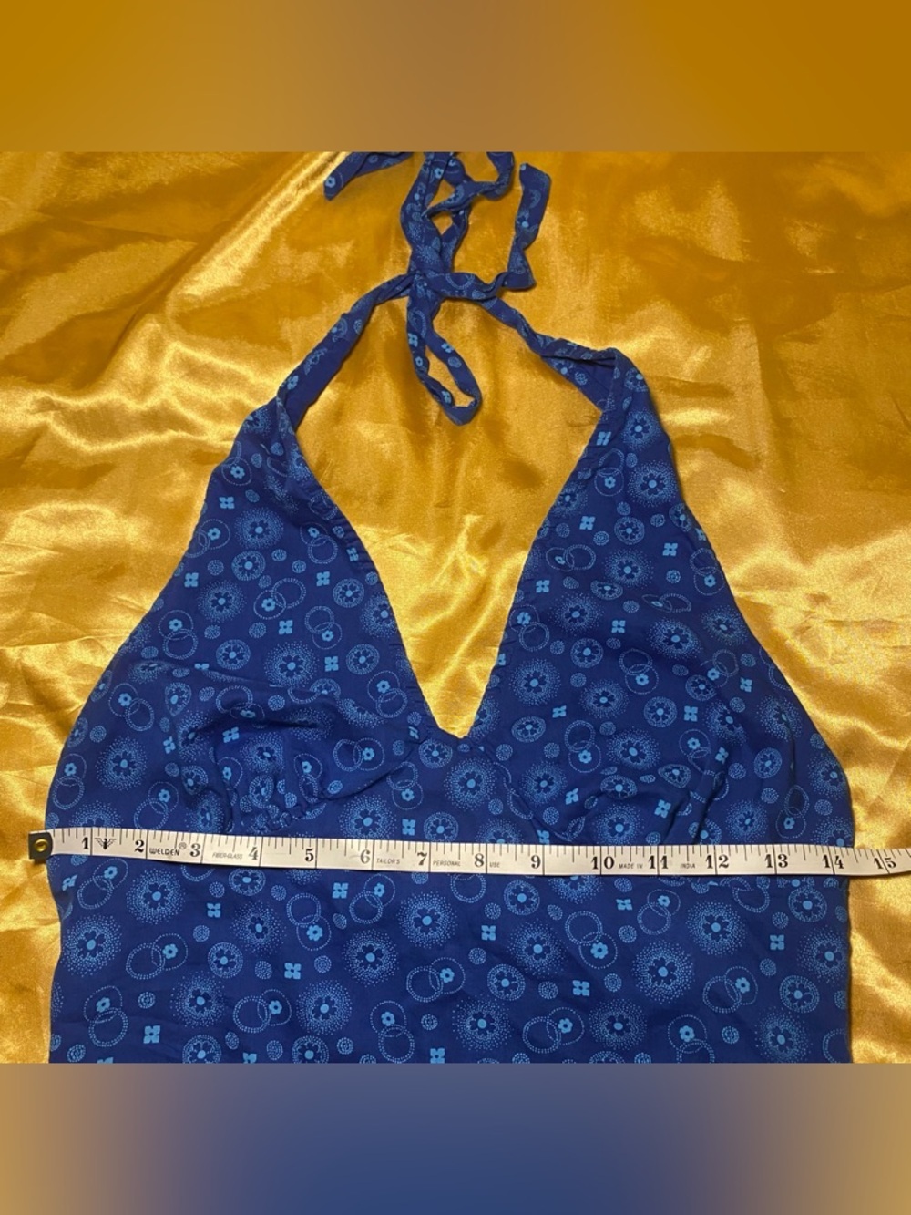 Y2K Blue Halter Crop Top - Picture 6 of 7